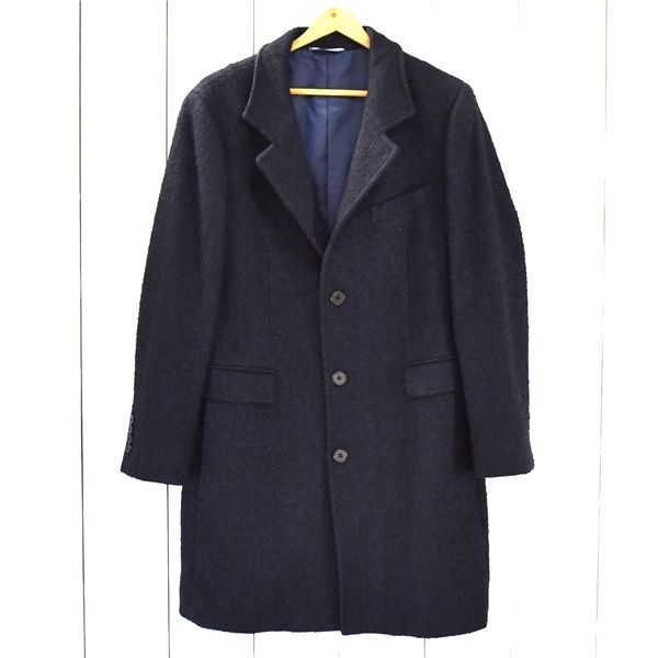 ランバン LANVIN en Bleu 5つボタン シングル 起毛 チェスター