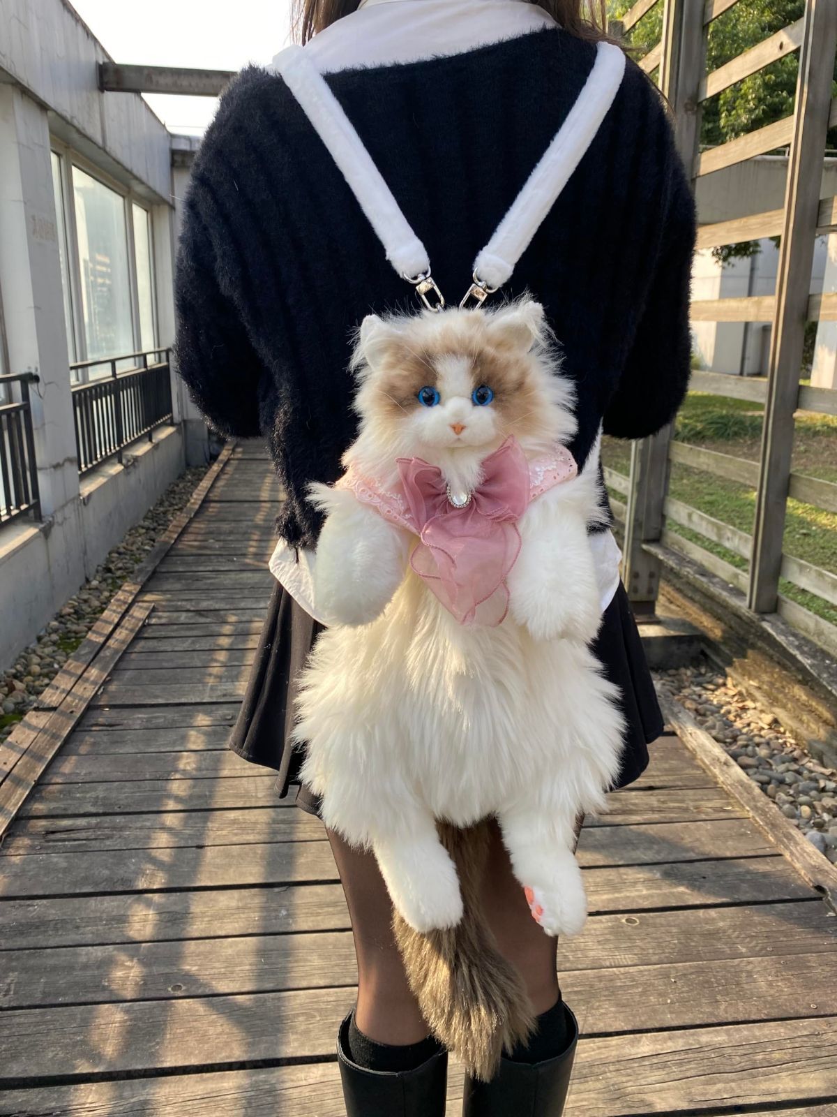 大人気】Chongker ショップ ハンドメイド リアルな猫型リュック 猫の