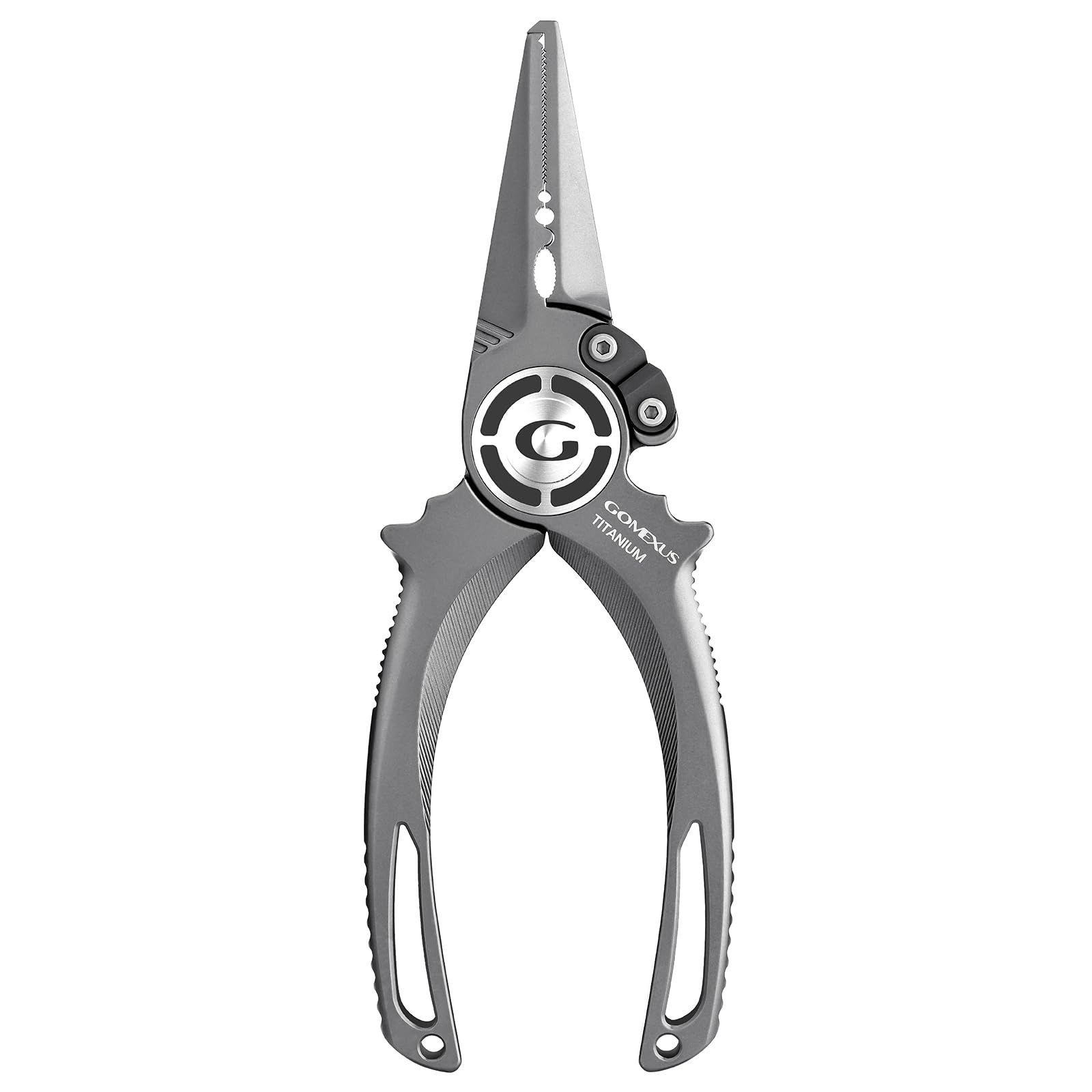 プライヤー単品_チタン製 ゴメクサス PLIER-X フィッシングプライヤー チタン製 釣りフライヤー 防錆性 耐食性 頑丈プライヤー 針外し スプリットリング開き