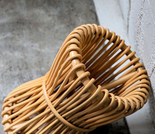 ラタンスツール幅30cm 椅子 イス 籐 高さ40cm ラウンド（661）