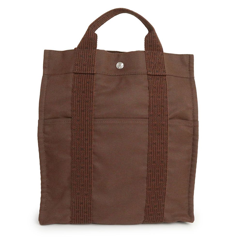 エルメス エールライン アド MM リュック デイパック バックパック キャンバス ショコラ ブラウン 茶 シルバー金具 HERMES