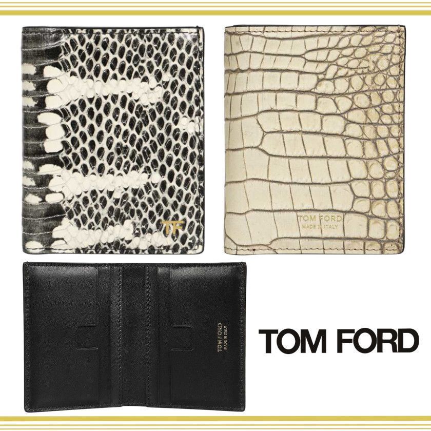 TOM FORD トムフォード ロゴ レザー 二つ折り カードケース - メルカリ
