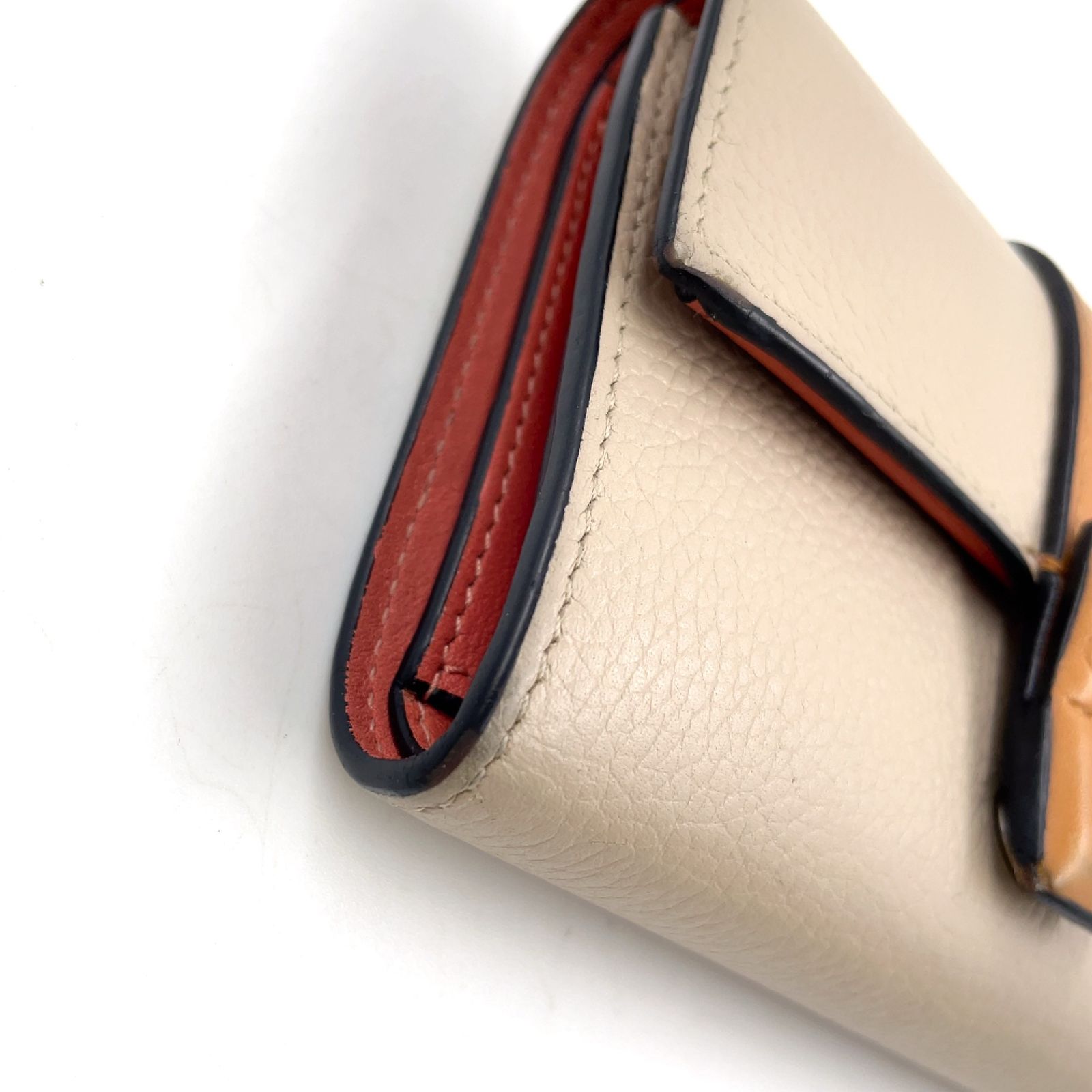 レザー ピンクベージュ×ブラウン×ライトグレー