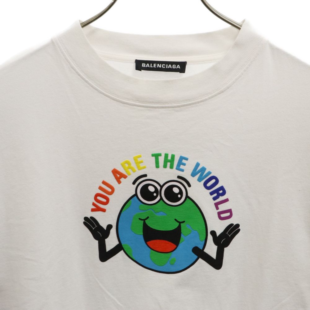 BALENCIAGA (バレンシアガ) 19SS You Are The World Tee ユーアーザワールド フロントプリント半袖Tシャツ  クルーネックカットソー ホワイト 556133 TDV18 - メルカリ