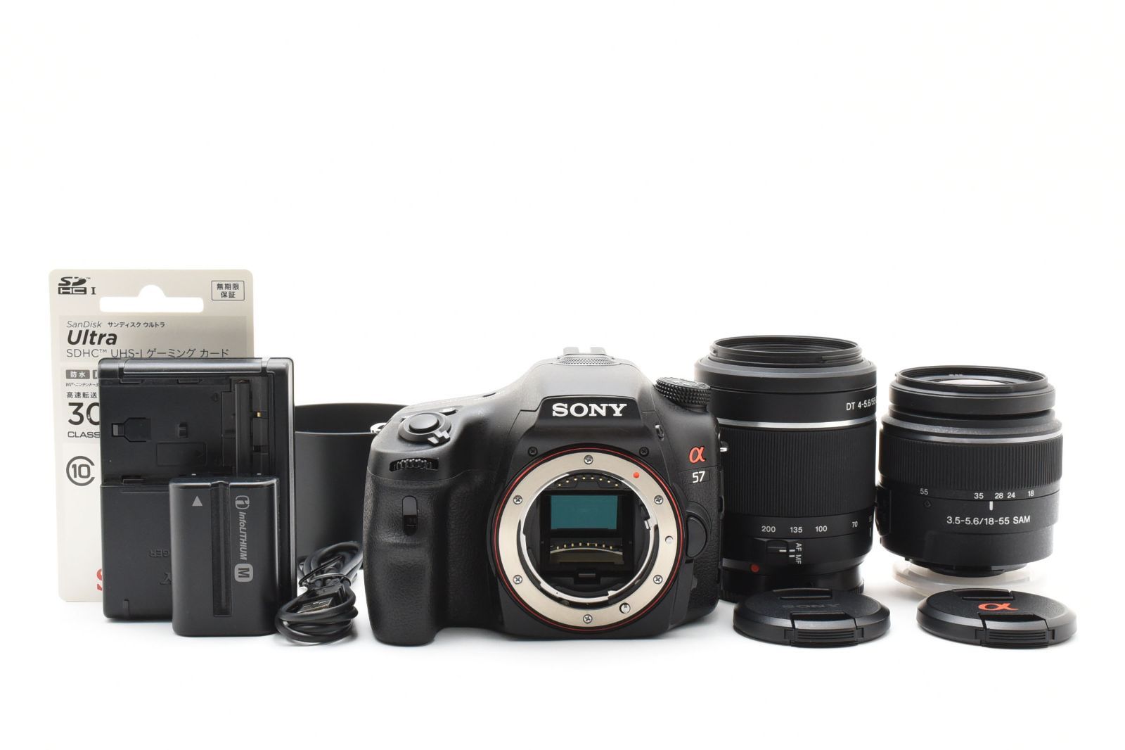 上 SONY SLT-A57Y ダブルズームキット 本体 レンズ2本セット ソニー Aマウント デジタル一眼レフ B423