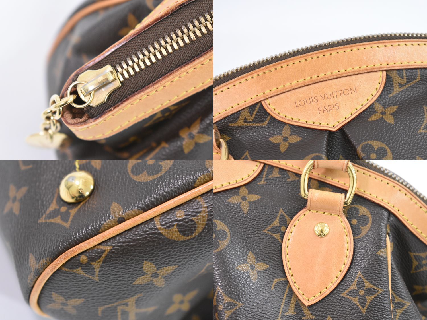 本物 ルイヴィトン LOUIS VUITTON LV ティヴォリ PM モノグラム ハンドバッグ トートバッグ ブラウン M40143 Tivoli  バッグ 中古 【フォロー割】