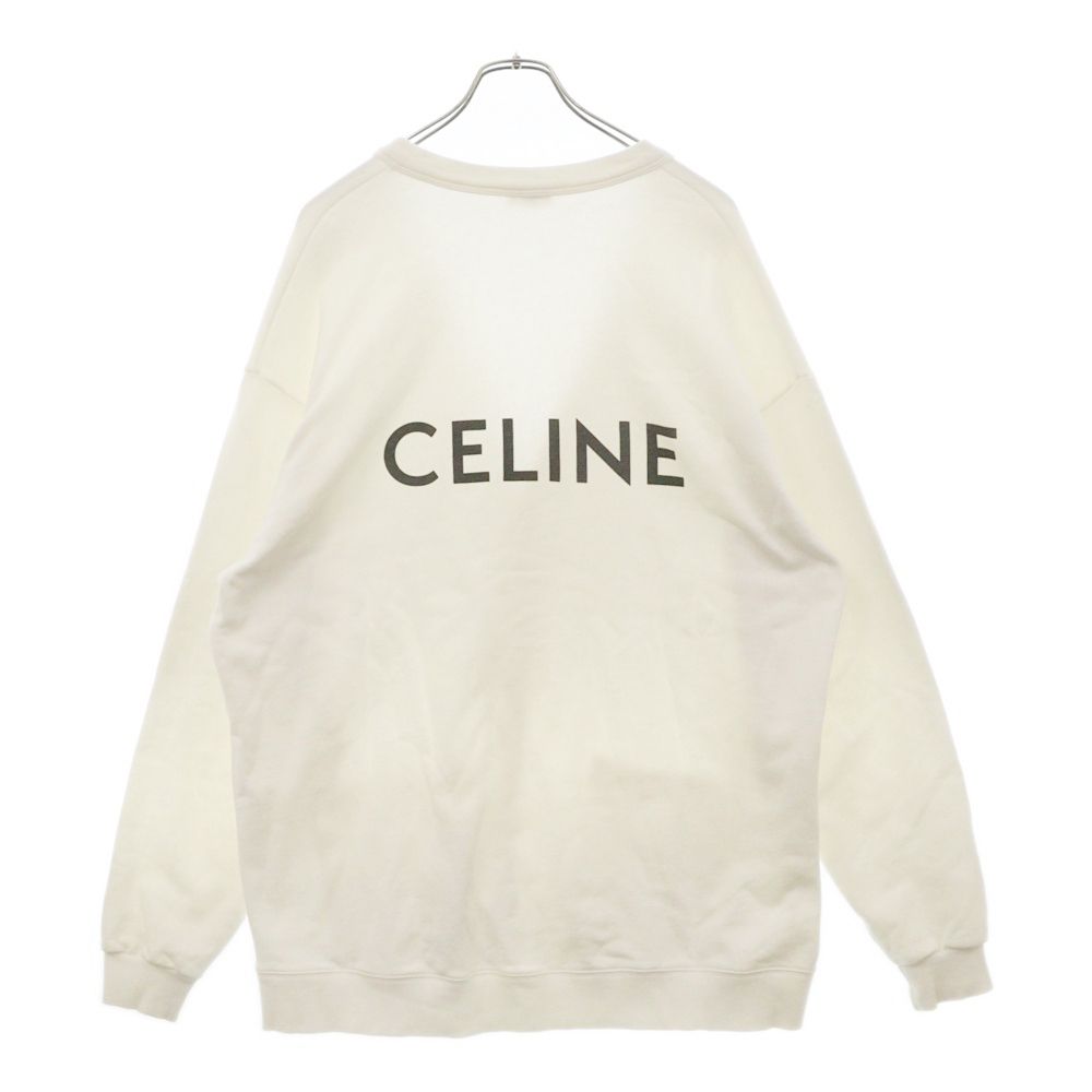 CELINE (セリーヌ) 22SS Oversized Cardigan In Cotton Fleece バックロゴ オーバーサイズ カーディガン ホワイト 2Y672670Q