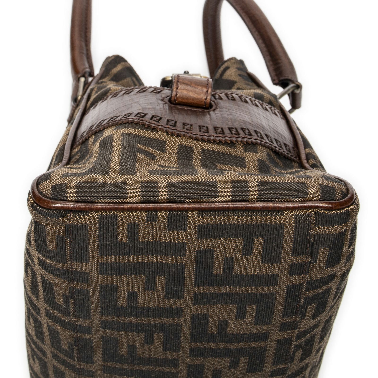 FENDI フェンディ小デュジュールトート茶色ズッカキャンバスA