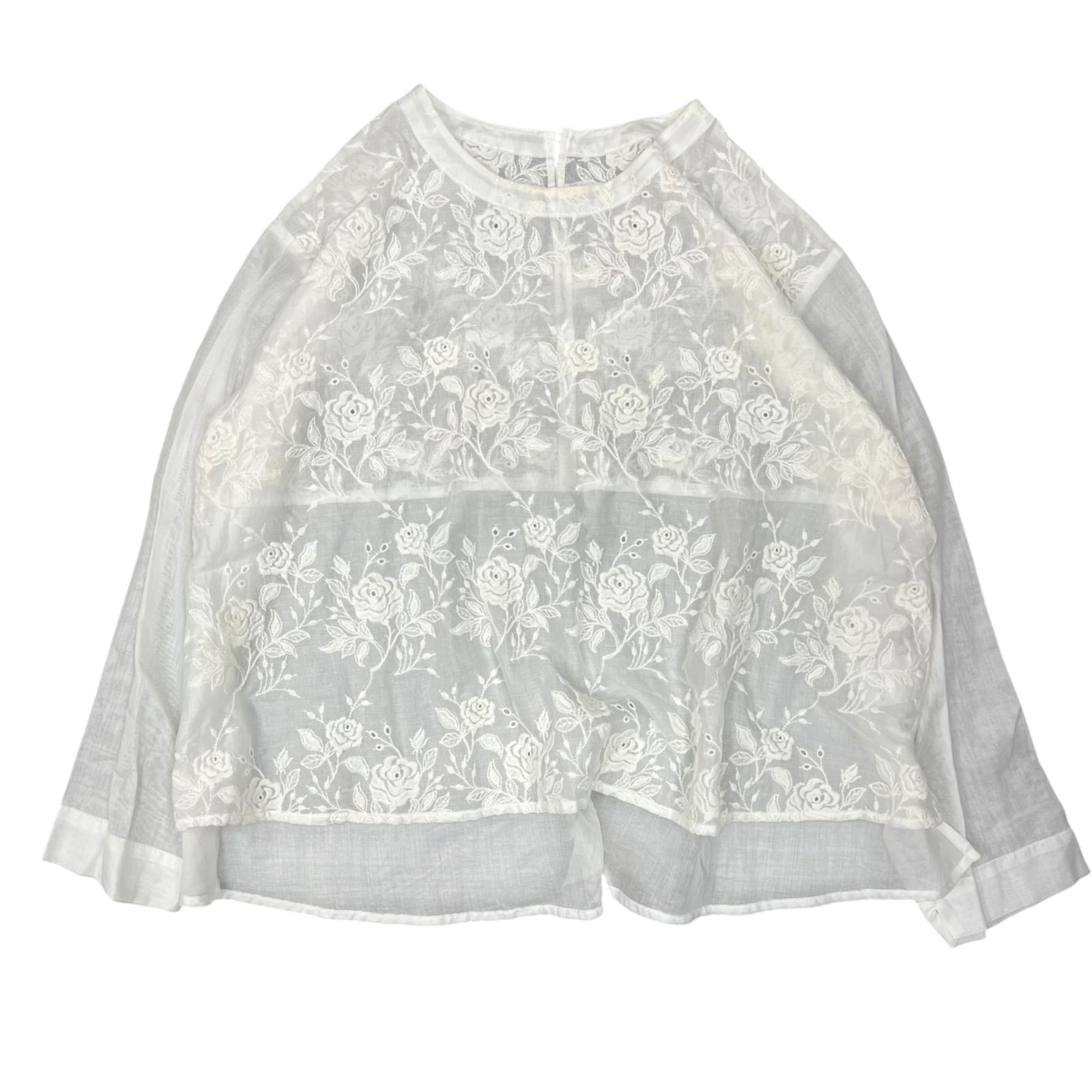 カッスルクームガーデン コットンハウスアヤ 花柄刺繍半袖ブラウス