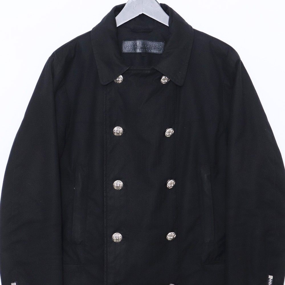 CHROME HEARTS ワックスドコットンクロスボールボタンPコート Mサイズ