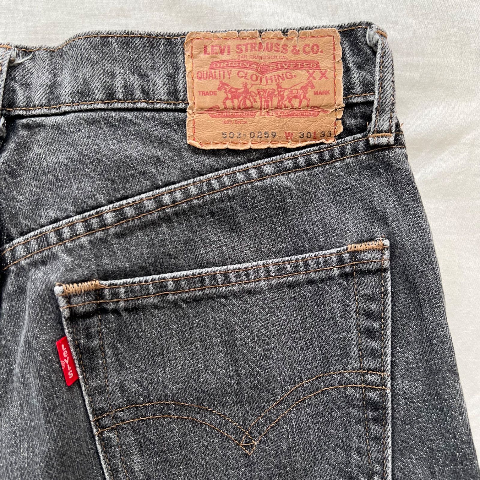 (^w^)b Levi’s 503‐0259 リーバイス 503 ブラックデニムパンツ ジーンズ ジーパン 綿100% コットン カッコいい オシャレ 着回し シンプル カジュアル メンズ サイズW30