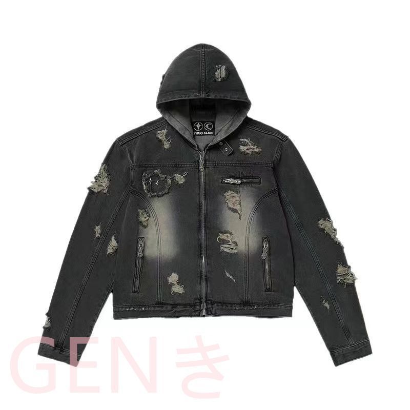 Thug club サグクラブデニムフードジャケット