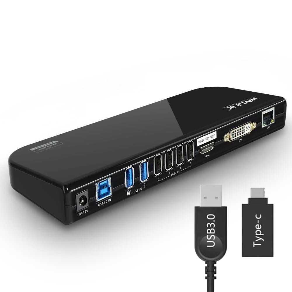 数量 USB3.0 ドッキングステーション横置き Windows|Mac対応 デュアルモニター 2K 60 HDMI DVI VGA WAVLINK DVI to VGAアダプター ポート ギガビット イーサネット USB3.0 ポートx2 USB