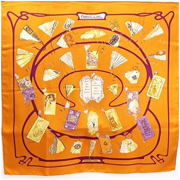エルメス HERMES カレ90 スカーフ　CARNETS DE BAL シルク HERMES*シルクスカーフ カレ90 エルメス フラッグシップ 船