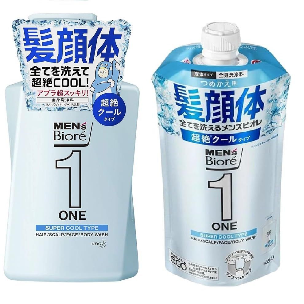 メンズビオレONEオールインワン全身洗顔料 クール 340ml 4個セット