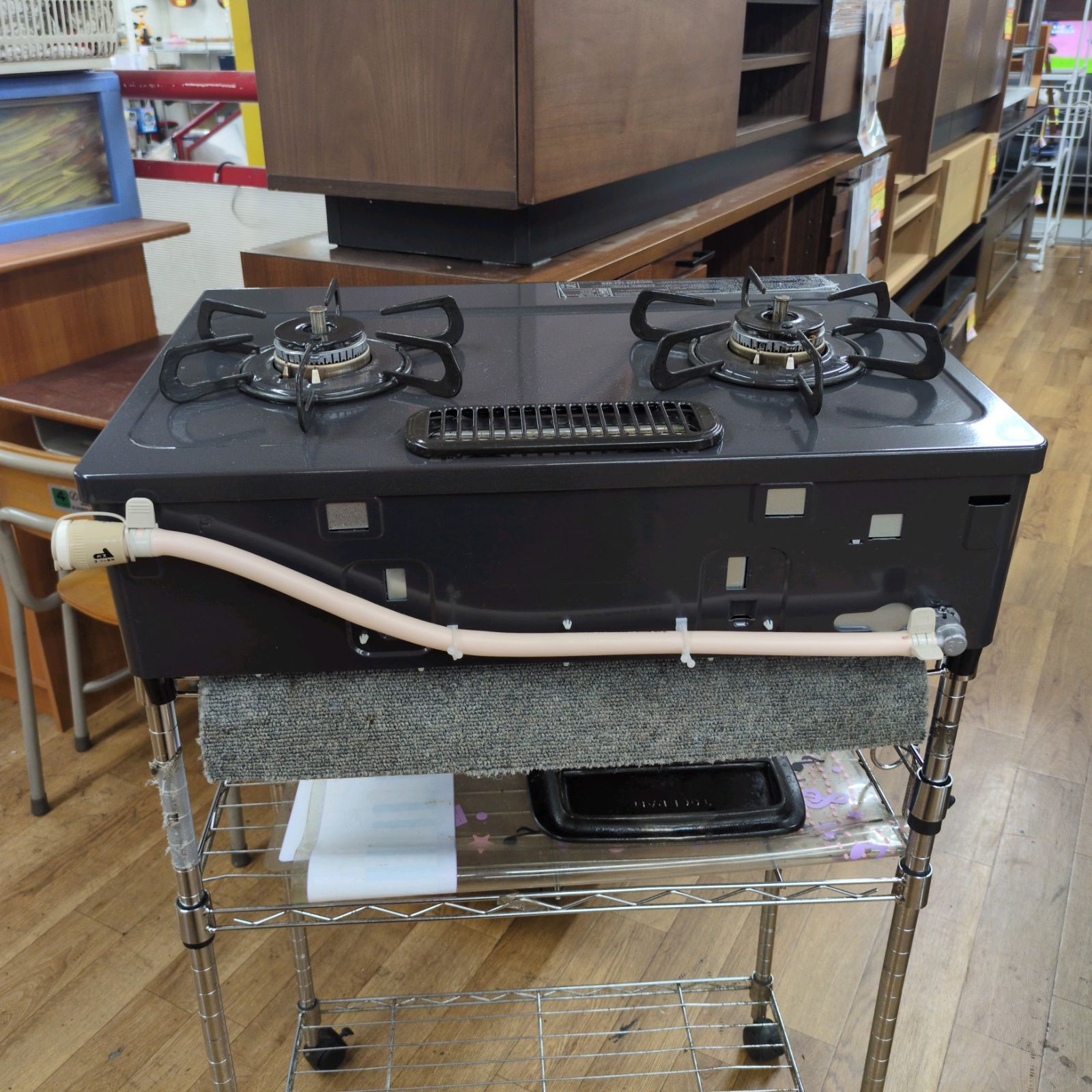 都市ガスコンロ 水無し片面焼きグリル