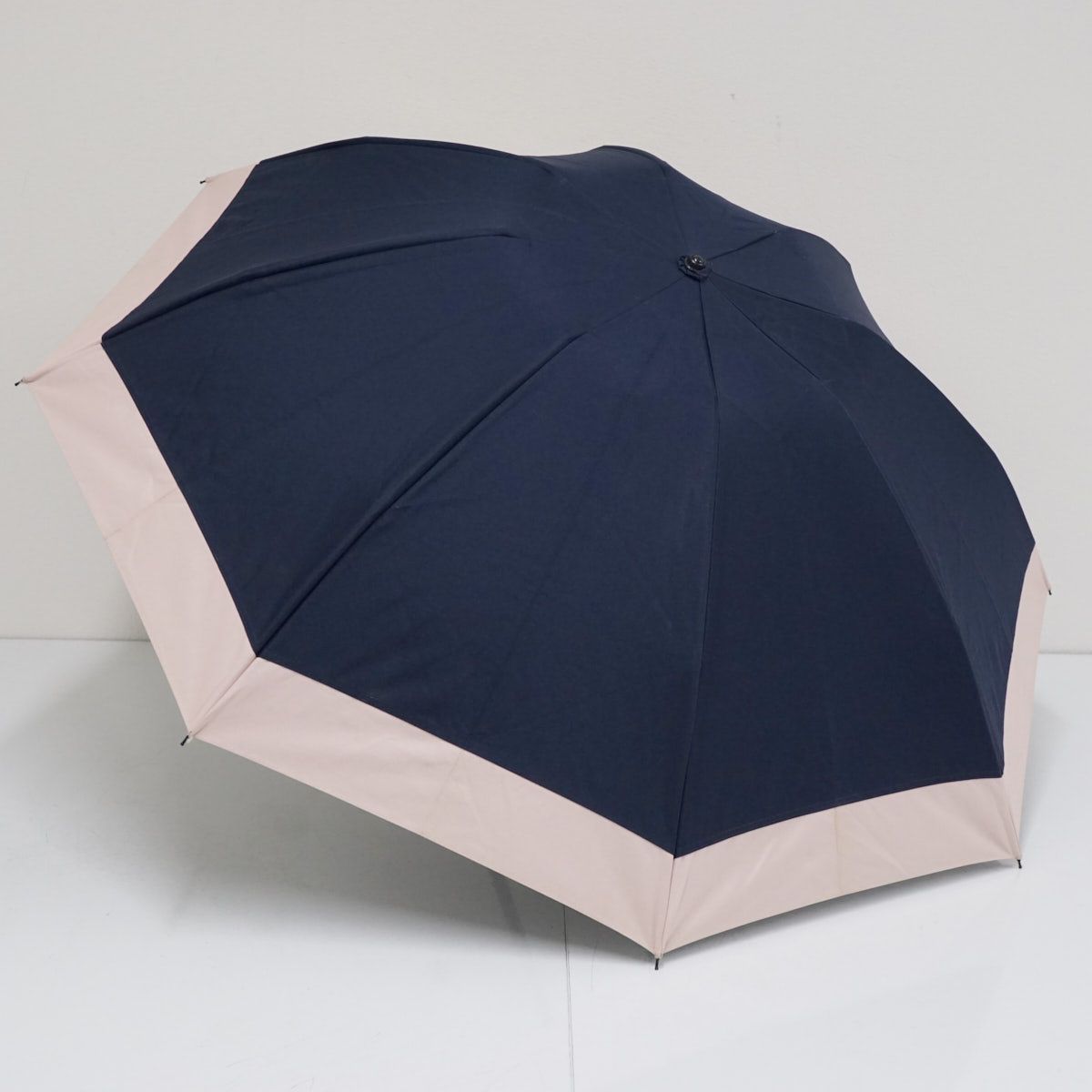 完全遮光折日傘 芦屋ロサブラン USED品 3段折 コンビ ネイビー