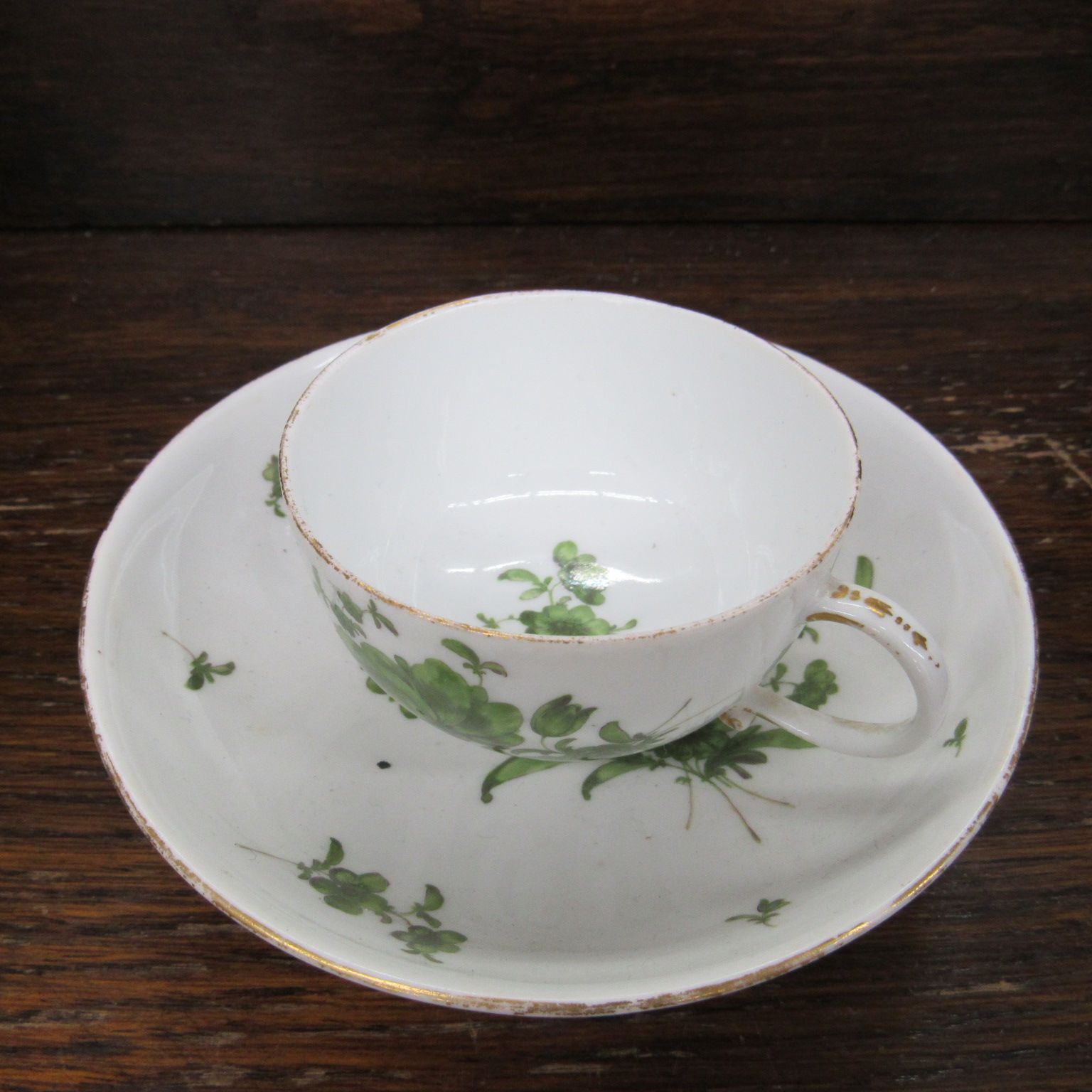 アンティーク　マイセン天使のカップ、ソーサー Meissen (マイセン) 1880-1900年 金彩女神と天使図チョコレート