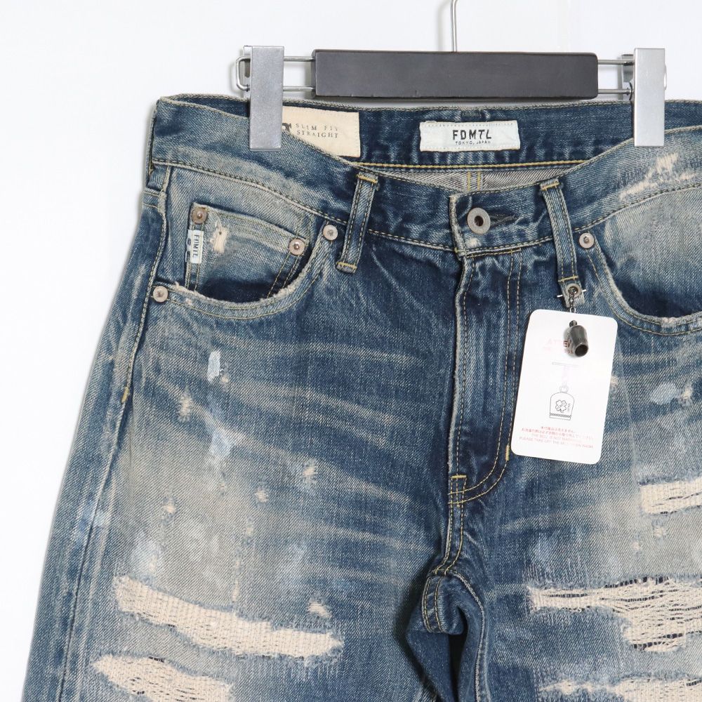 未使用 定価37400円 FDMTL スリムフィットデニムパンツ W30 L30