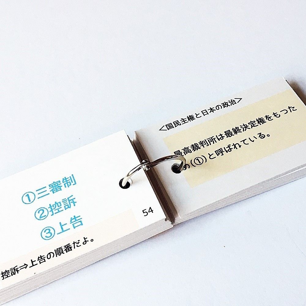 ◎【056】わかりやすい公民９０ 暗記カード 受験対策 中学入試 中学受験 高校入試 高校受験 日本国憲法 政治 経済 国際社会 - メルカリ