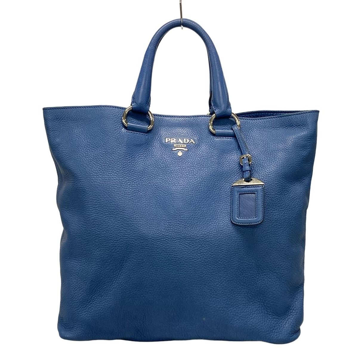 PRADA プラダ トートバッグ - ブルー 革タグ レザー