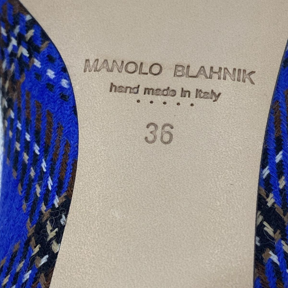 【美品】MANOLO BLAHNIK ネイビー ハンギシ フラットサイズ36 MANOLO BLAHNIK マノロブラニク ハンギシ 36 1/2 ラインストーン