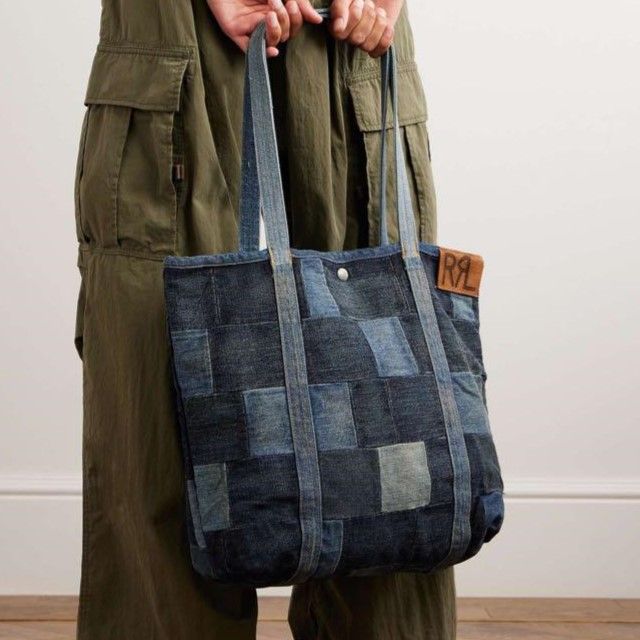 新品 RRL ダブルアールエル アメリカ製 LIMITED EDITION Patchwork Denim Tote Bag リミテッドエディション  パッチワークデニムトートバッグ MARRBGS0G620026 Double RL リサイクルデニム カバン - メルカリ