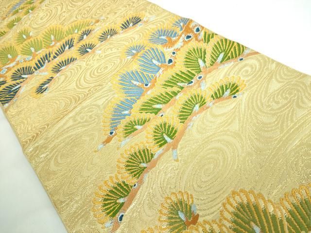 平和屋本店□極上 龍村美術織物 たつむら 六通柄 本袋帯 唐織 木彫松涛  