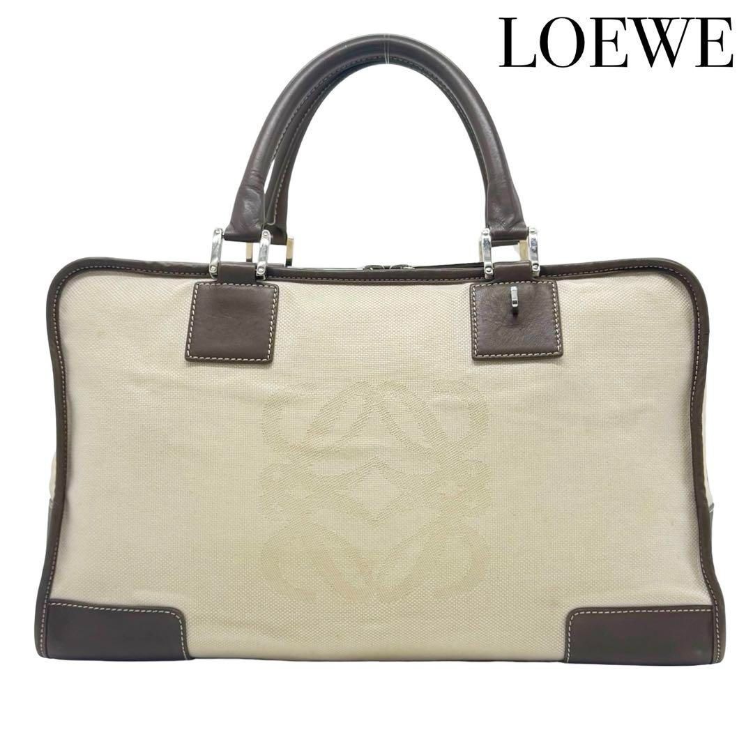 LOEWE ロエベ アマソナ36 アナグラム ハンドバッグ キャンバス×レザー LOEWE ロエベ アマソナ36 アナグラム ハンドバッグ キャンバス