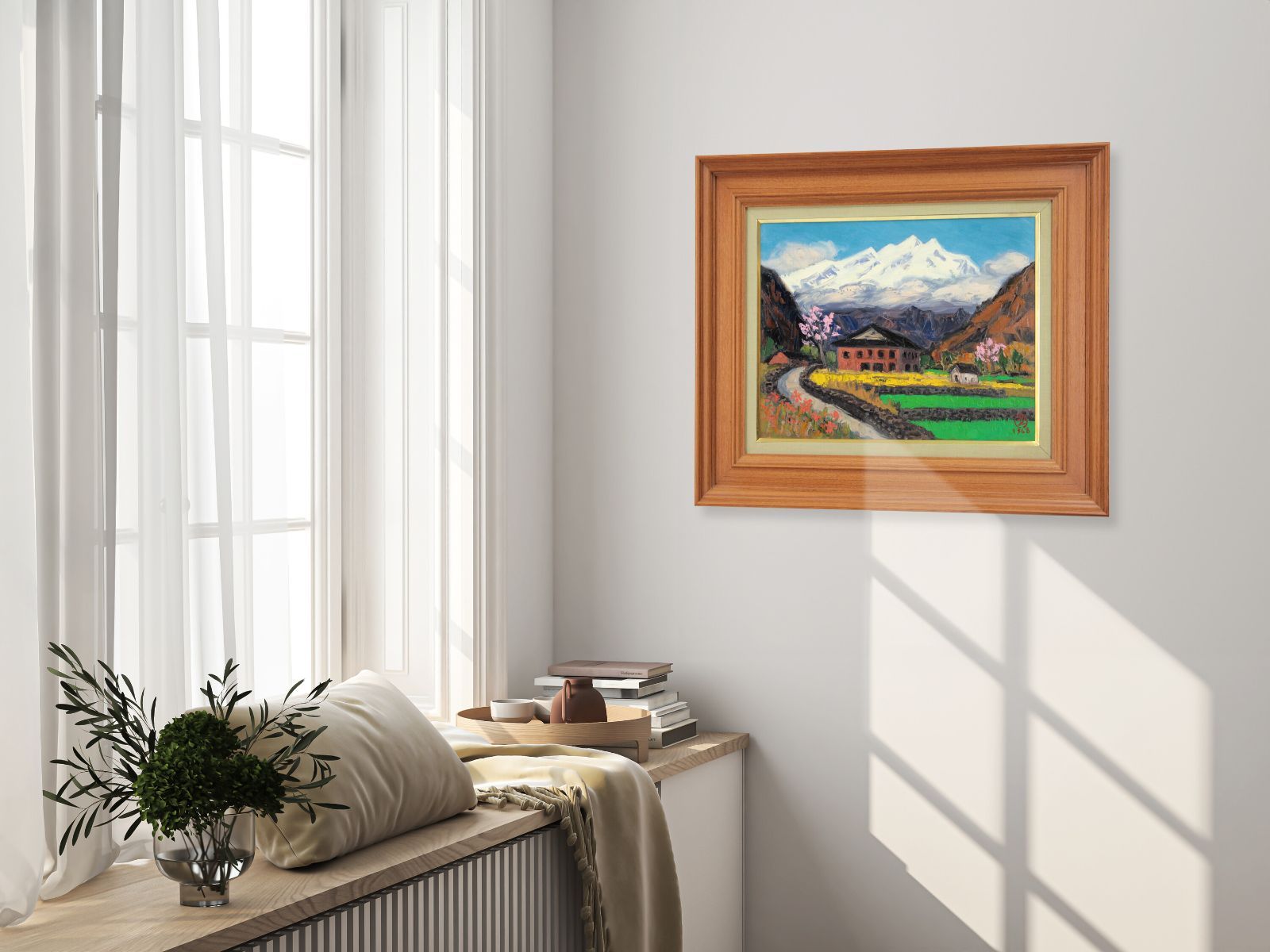 坂本直行　 『原野の馬橇』　 額装 風景画 インテリア 坂本直行 『原野の馬橇』 額装 風景画 インテリア 坂本直行