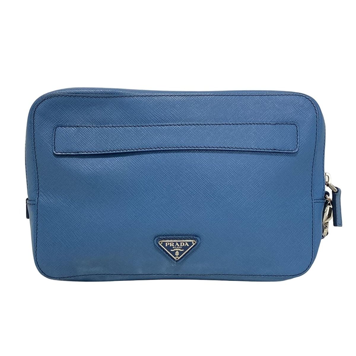 PRADA プラダ セカンドバッグ - VR0052 ブルー レザー