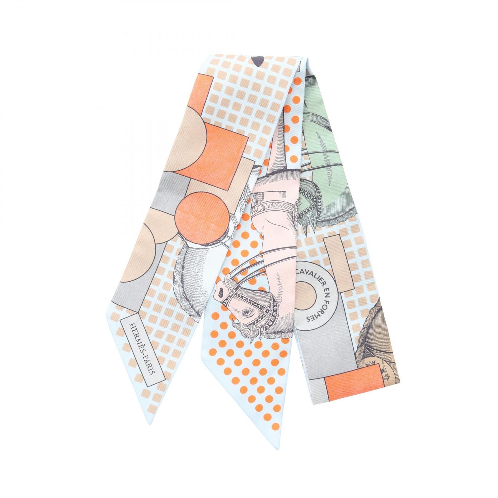 エルメス HERMES スカーフ ツイリー CAVALIER EN FORMES マルチカラー