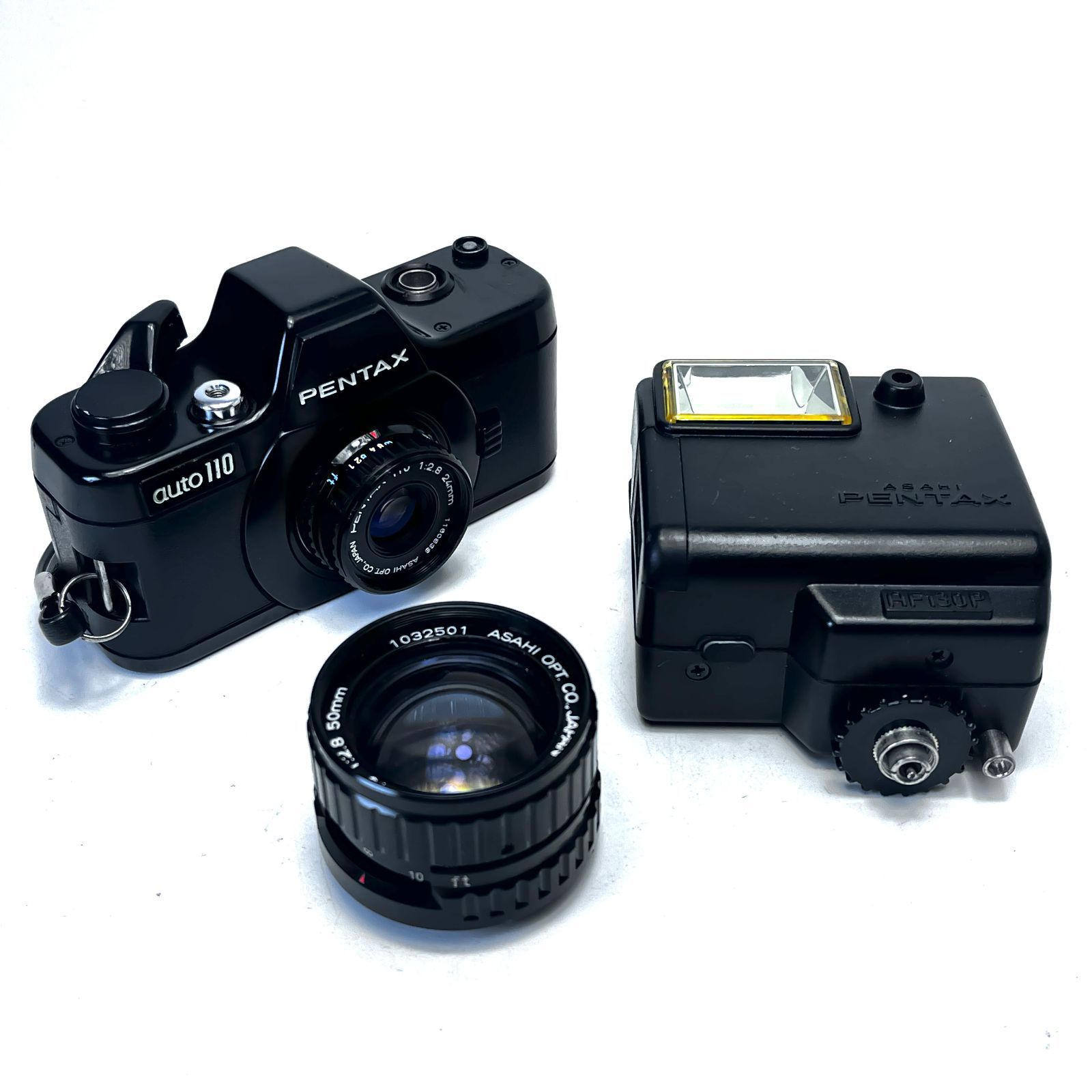 PENTAX Auto 110 フィルムカメラ レンズ2本セット 24mm F2.8 | 50mm F2.8 フラッシュ付属 発光不可
