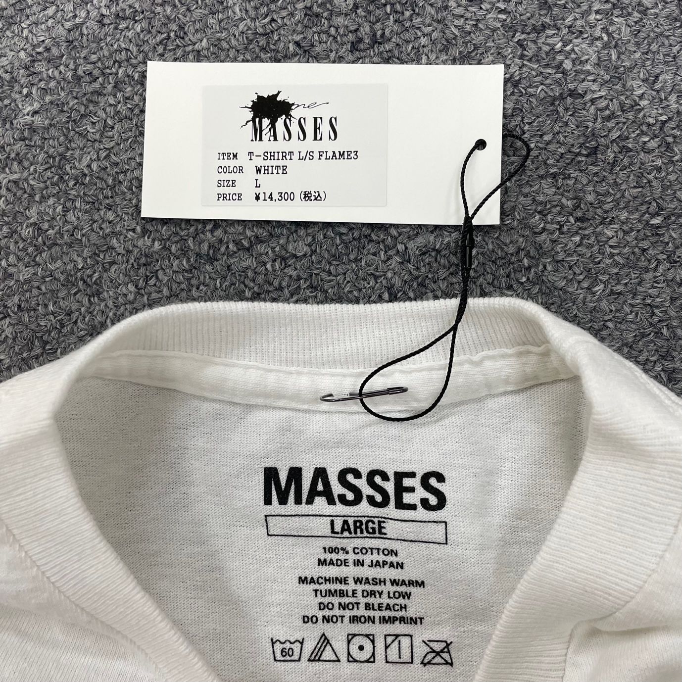 定価14300円 新品 MASSES T-SHIRT L/S FLAME3 フレイム プリント