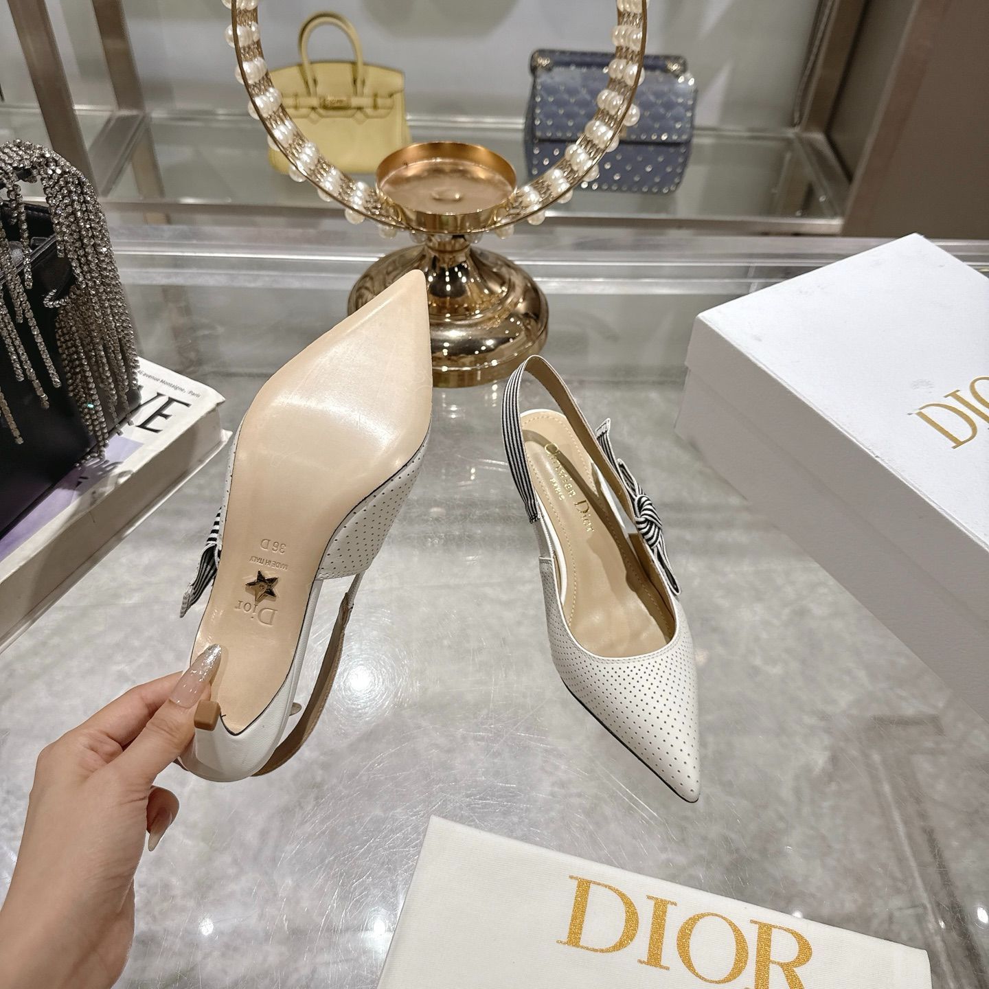 【大人上品♡】Dior★Dior Or ヒールサンダル DIOR | Adiorable ヒールサンダル フリンジグログラン