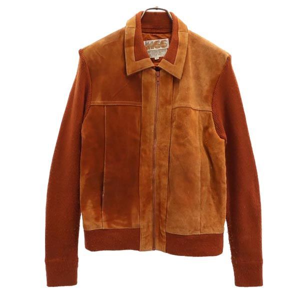 1970s vintage leather 切り替え ベルボトム フレア デニム キ*ド様 