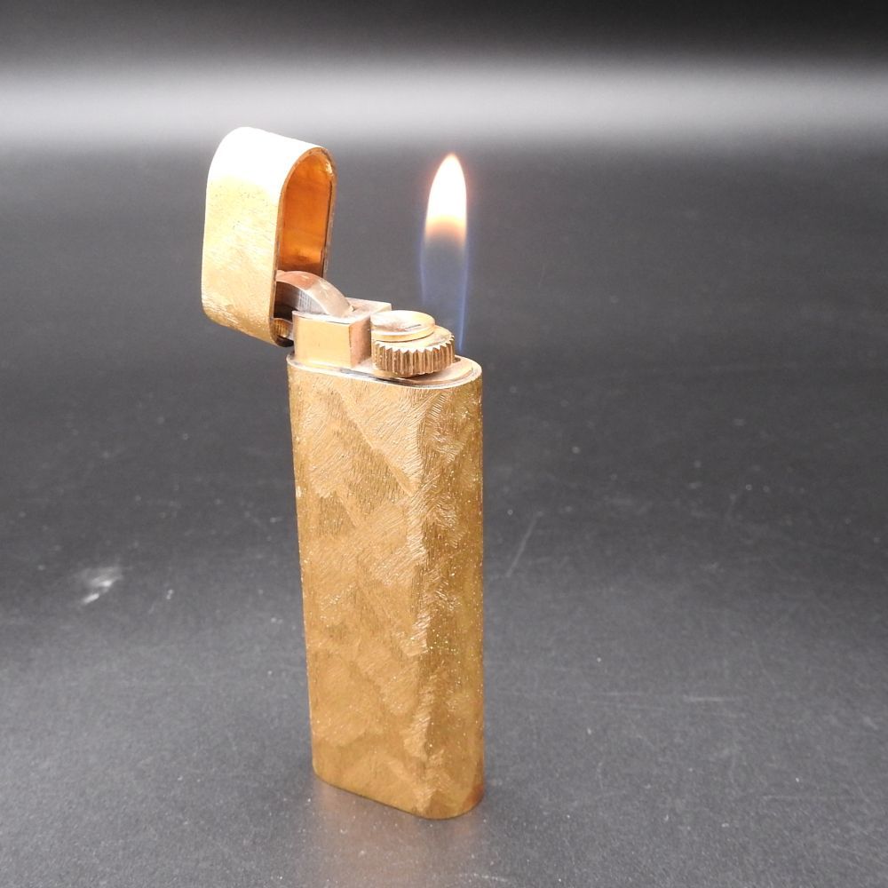 着火 済み Cartier カルティエ ガスライター 金彩 ゴールド オーバル型 取説付き ヴィンテージ ️
