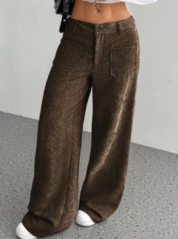 コーヒー ワイドパンツ レディース コーデュロイ ハイウエスト ゆったり 体型カバー 秋冬 カジュアル ストリート トレンド ゆるシルエット 美脚 DECORATOM_COM_BR