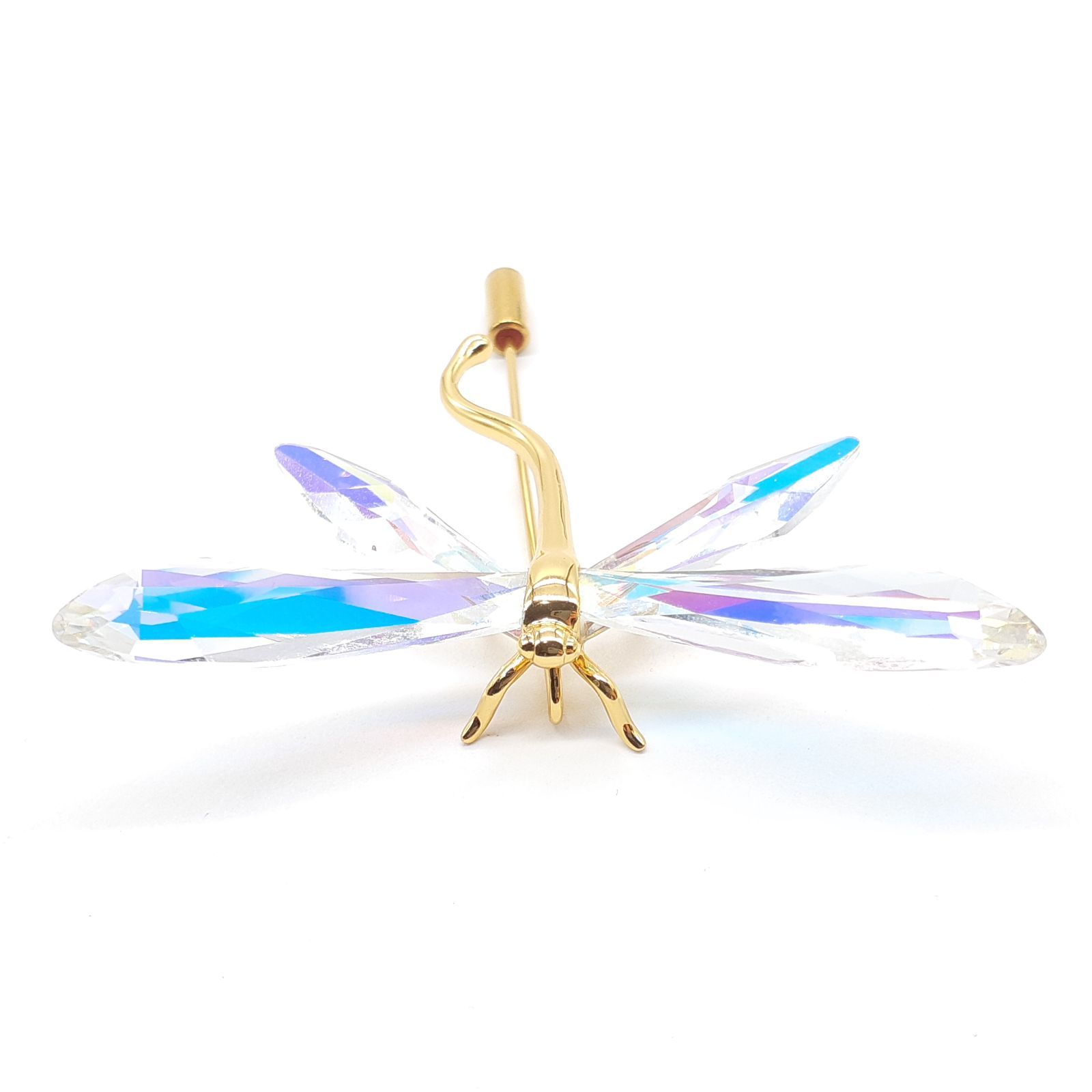 SWAROVSKI スワロフスキー ピンブローチ Dragonfly ドラゴンフライ 蜻蛉 トンボ 925 STERLING SILVER シルバー ゴールドコーティング