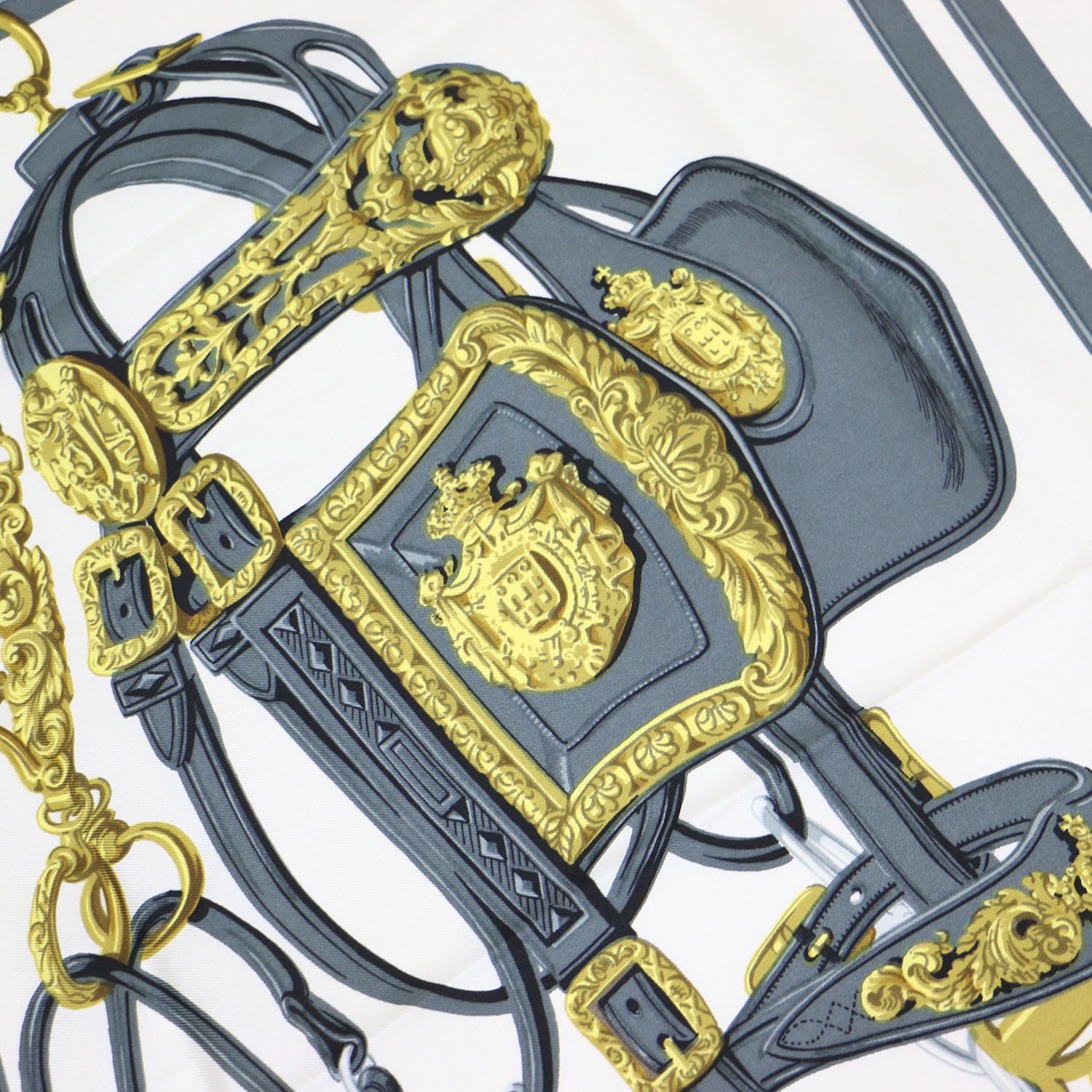 HERMES エルメス スカーフ ピンク ホワイト系 白 / カレ 90 ブリッド