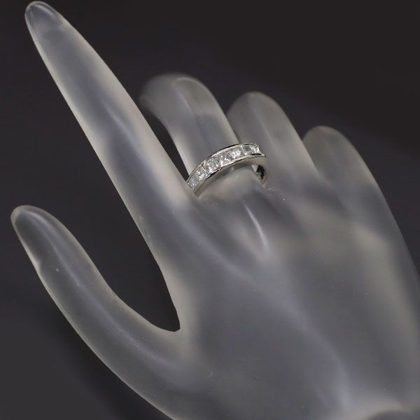 Pt900 プリンセスカット ダイヤモンド リング 1.01ct 一文字 - メルカリ 