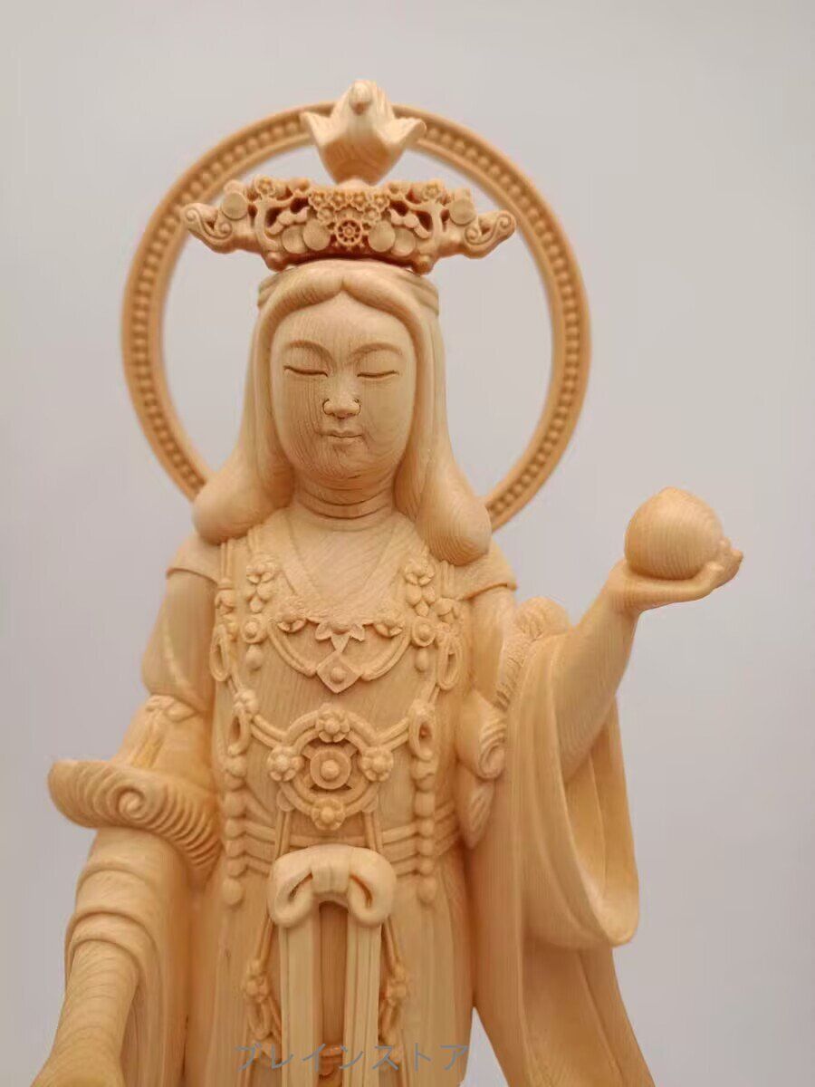 専用ページ　木彫り　天女 木彫り仏像【吉祥天女像】吉祥天 仏像 桧木製高級木彫り 総高さ38cm