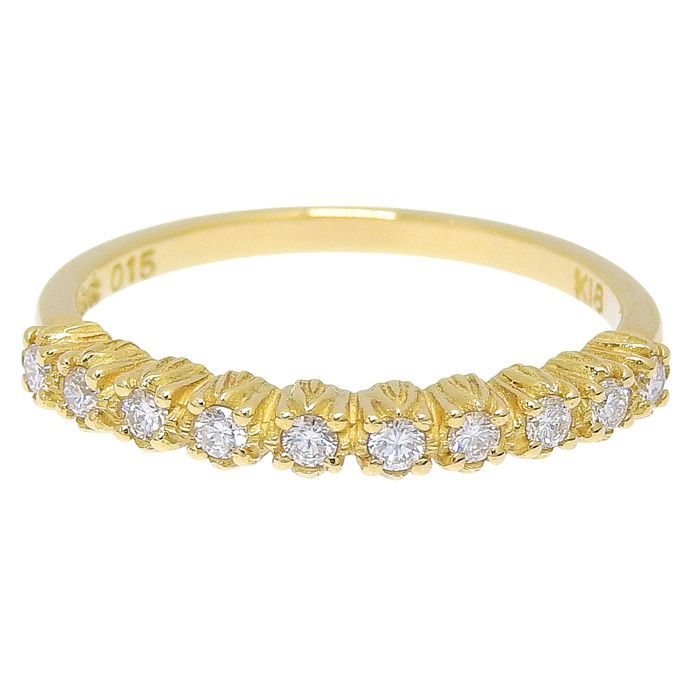 AHKAH アーカー デザイン ダイヤ リング K18YG 750 イエローゴールド