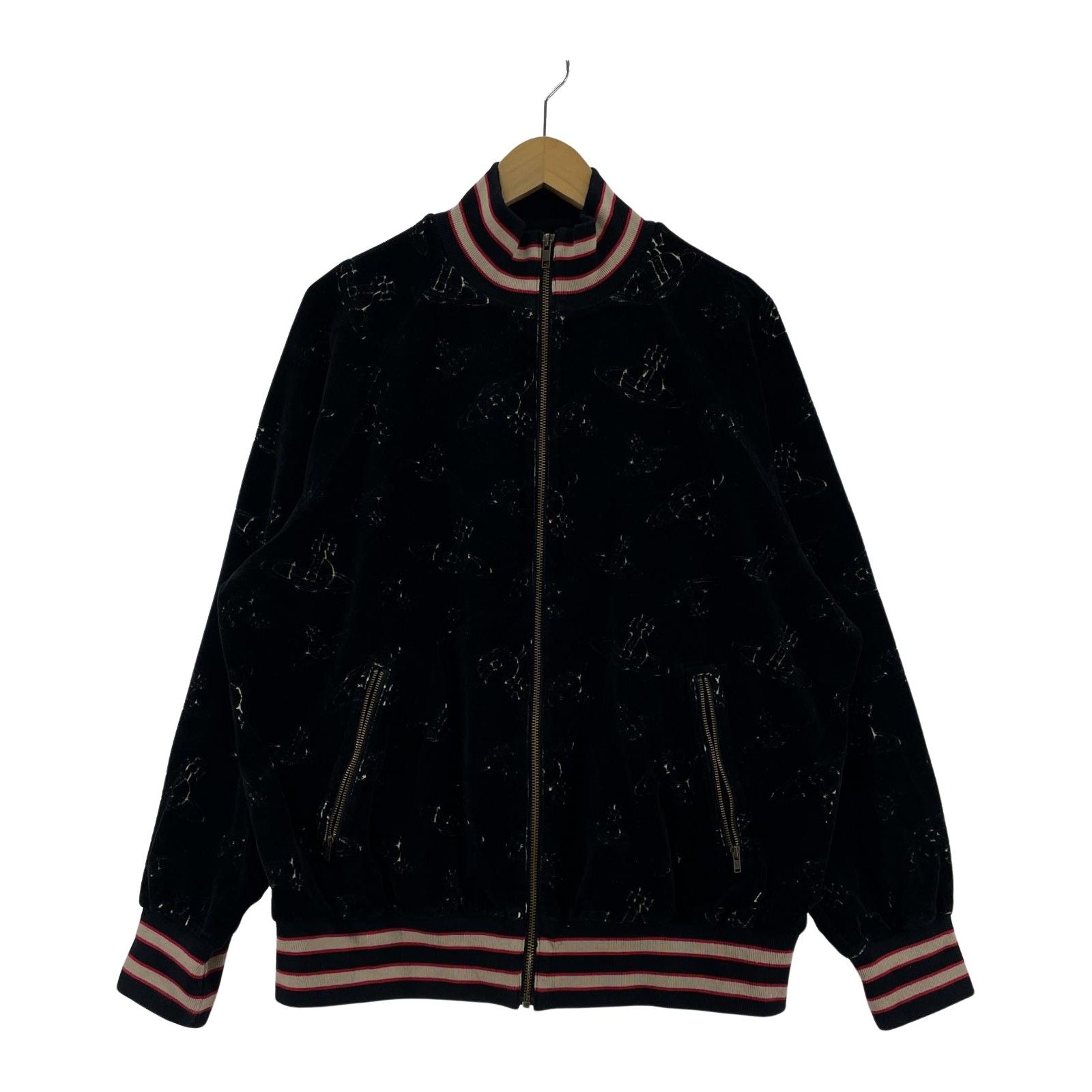 Vivienne Westwood RED LABEL オーブ柄ベロアトラックジャケット 00 ブラック
