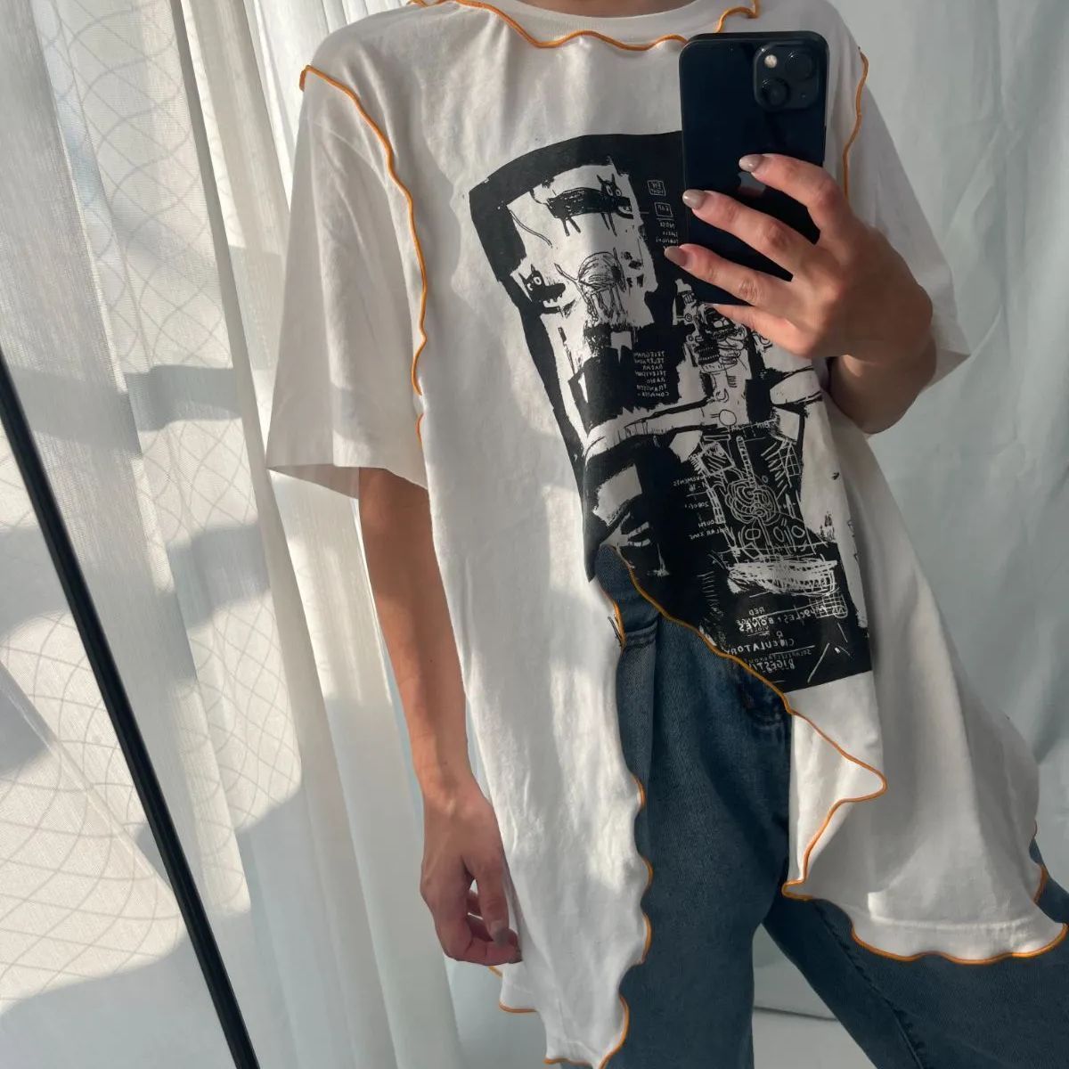 古着リメイク　Tシャツ　kmellow リボン ﾘﾒｲｸ古着】remakeーmellow cut Tｼｬﾂ ｼｬﾂ ﾄｯﾌﾟｽ - メルカリ