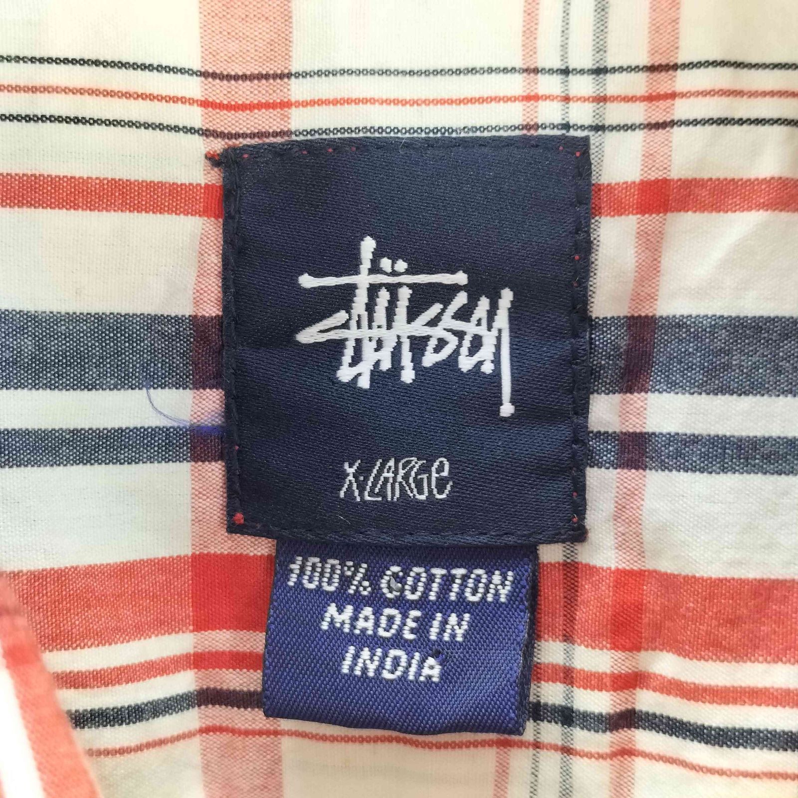 ステューシー Stussy 紺タグ 半袖チェックシャツ メンズ import