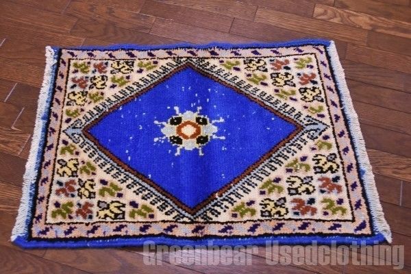 RAGR202 小さめが丁度いい◎トライバルラグ インテリアマット ウール絨毯 アンティーク家具 ヴィンテージ ギャッベ キリム インテリア雑貨 51cm×69cm RAGR202 小さめが丁度いい◎トライバルラグ インテリアマット