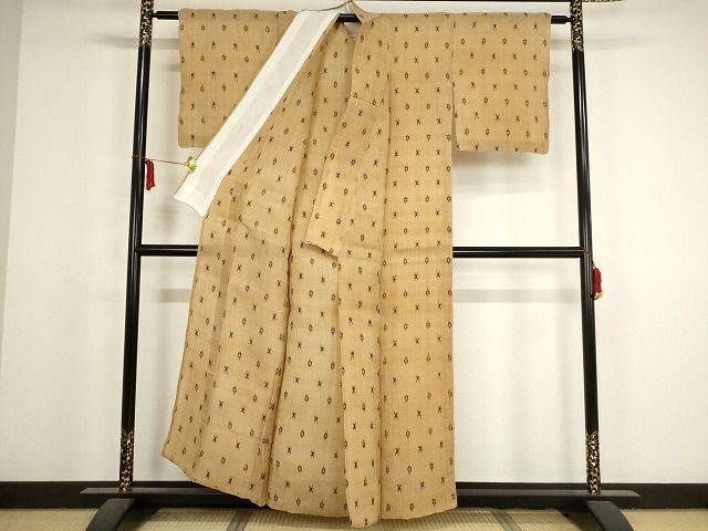 平和屋本店 上 夏物 芭蕉布 手積み芭蕉糸100% 井桁絣 KAAA1700kk4