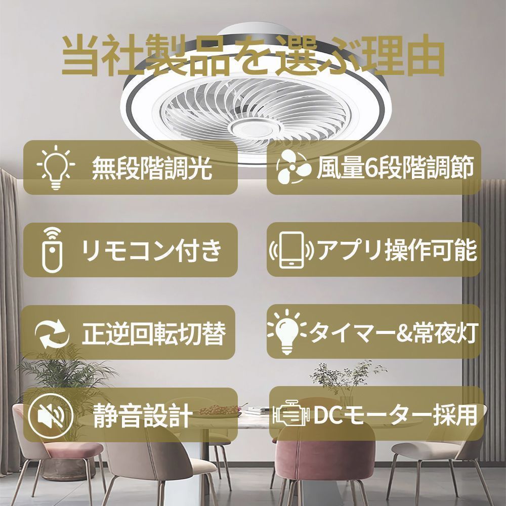 品質保証 シーリングファンライト 薄型 dcモーター led 12畳 小型 軽量 オシャレ シーリングファン ライト調光調色 6畳 8畳 ファン