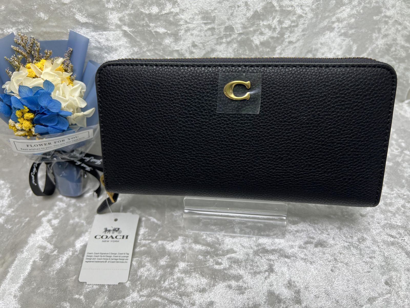 COACH 財布 コーチ 長財布 アコーディオン ジップ ウォレット ペブルド